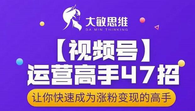 大敏思维-视频号运营高手47招，让你快速成为涨粉变现高手-iTZL项目网