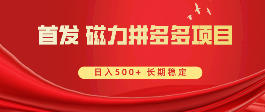 （8611期）首发 磁力拼多多自撸  日入500+-iTZL项目网