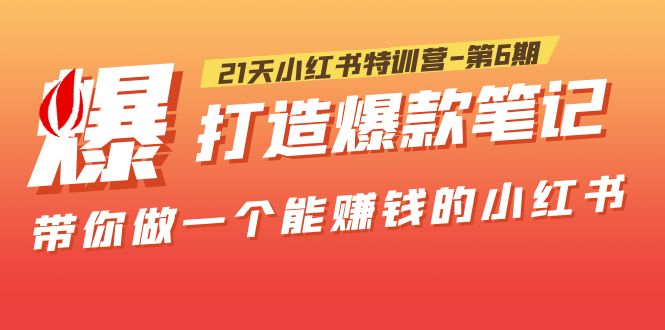 （5598期）21天小红书特训营-第6期，打造爆款笔记，带你做一个能赚钱的小红书！-iTZL项目网