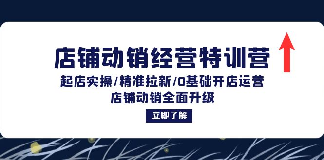 （12794期）店铺动销经营特训营：起店实操/精准拉新/0基础开店运营/店铺动销全面升级-iTZL项目网