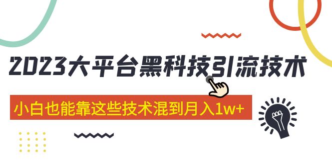 （5138期）价值4899的2023大平台黑科技引流技术 小白也能靠这些技术混到月入1w+29节课-iTZL项目网