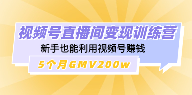 （4468期）视频号直播间变现训练营：新手也能利用视频号赚钱，5个月GMV200w-iTZL项目网