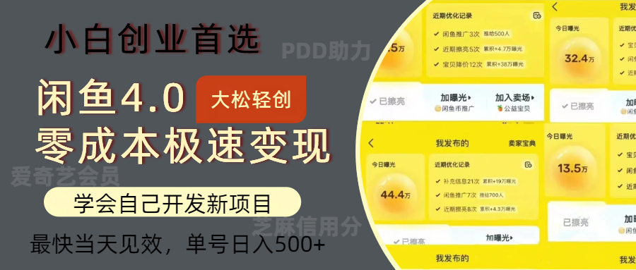 （12434期）闲鱼0成本极速变现项目，多种变现方式 单号日入500+最新玩法-iTZL项目网