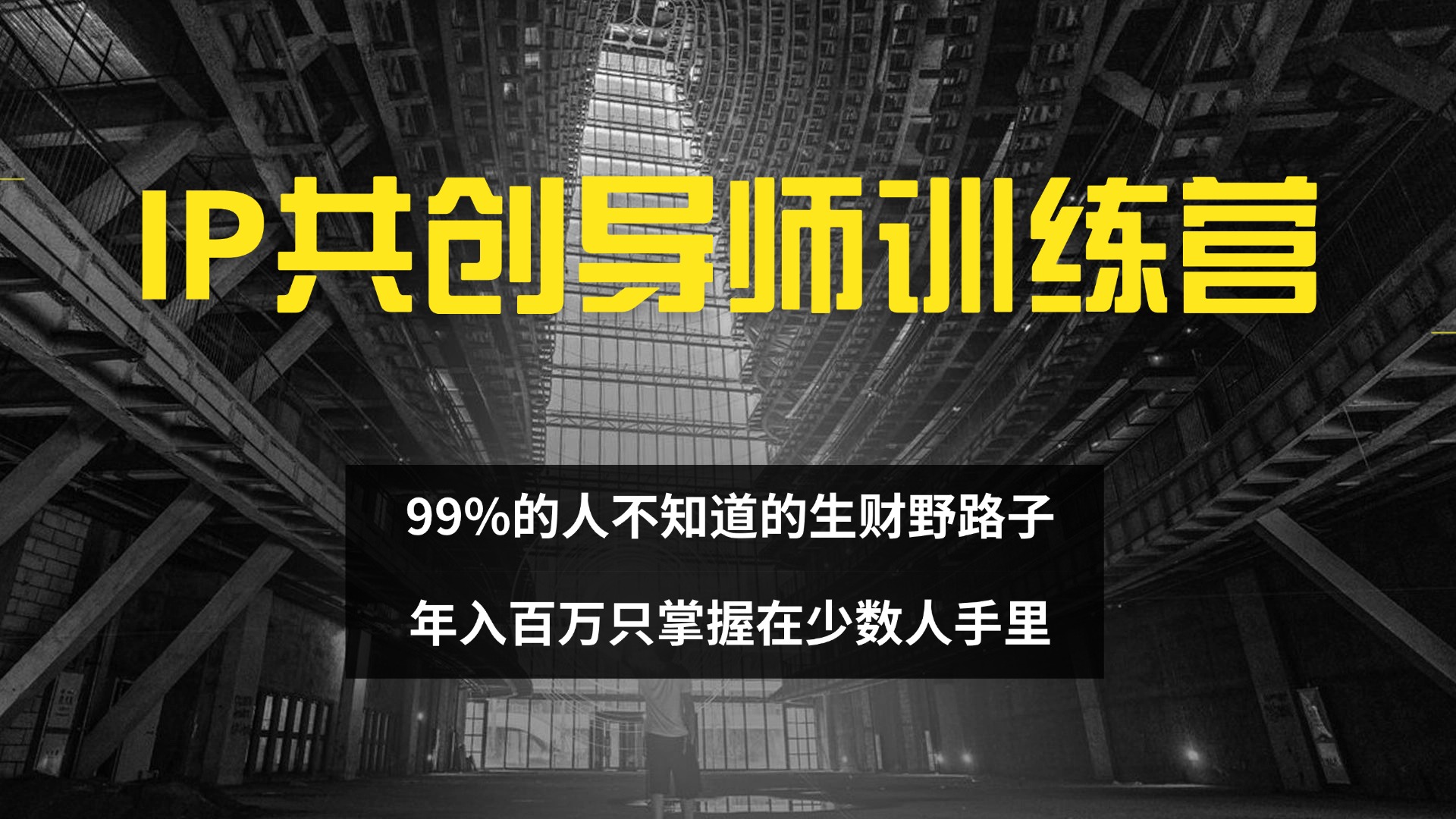 （12504期）IP共创导师训练营 99%的人不知道的生财野路子 只掌握在少数人手里-iTZL项目网