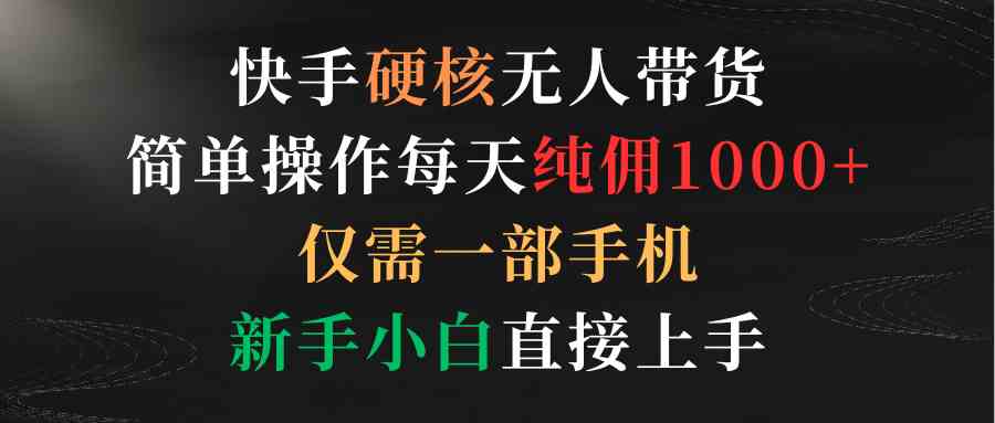 （9475期）快手硬核无人带货，简单操作每天纯佣1000+,仅需一部手机，新手小白直接上手-iTZL项目网