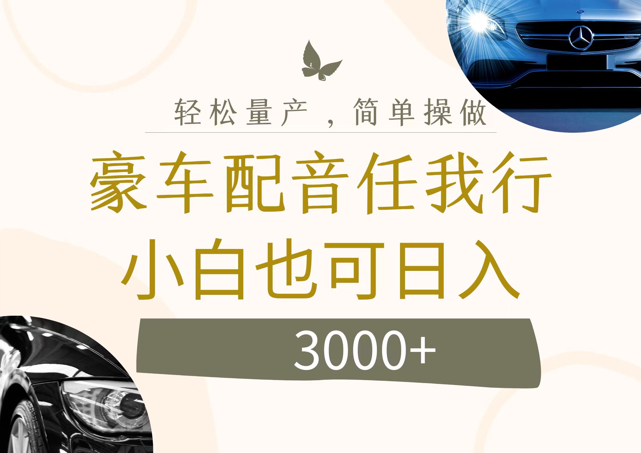 （12206期）不为人知的暴力小项目，豪车配音，日入3000+-iTZL项目网