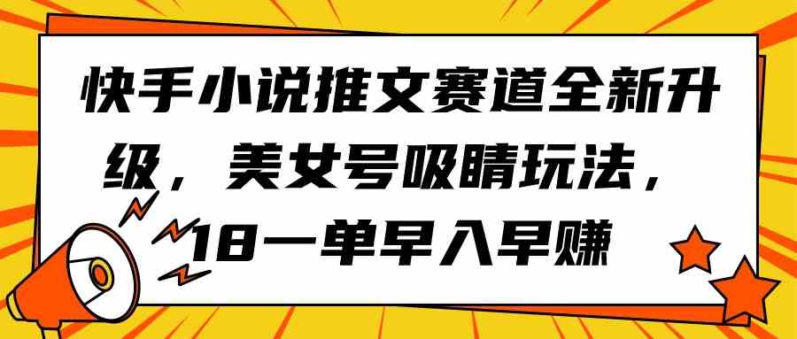 （9776期）快手小说推文赛道全新升级，美女号吸睛玩法，18一单早入早赚-iTZL项目网