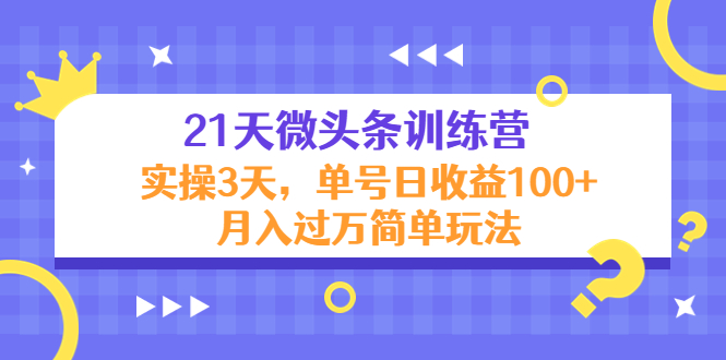 （4324期）21天微头条训练营，实操3天，单号日收益100+月入过万简单玩法-iTZL项目网