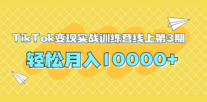 （1759期）龟课TikTok变现实战训练营线上第3期，轻松月入10000+-iTZL项目网