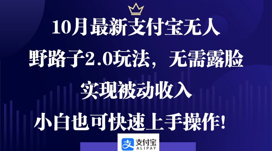 （12824期）10月最新支付宝无人野路子2.0玩法，无需露脸，实现被动收入，小白也可…-iTZL项目网