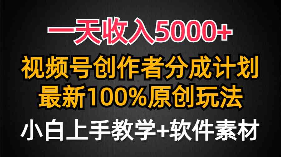 （9599期）一天收入5000+，视频号创作者分成计划，最新100%原创玩法，小白也可以轻…-iTZL项目网