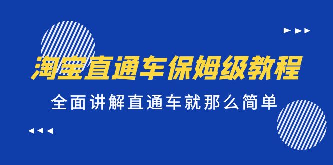 （5328期）淘宝直通车保姆级教程，全面讲解直通车就那么简单！-iTZL项目网