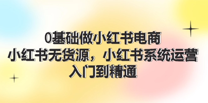 （11960期）0基础做小红书电商，小红书无货源，小红书系统运营，入门到精通 (70节)-iTZL项目网