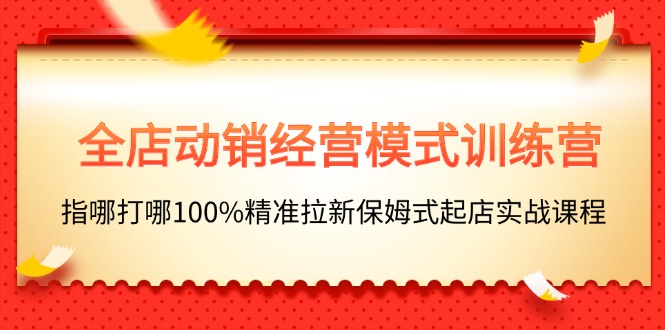 （11460期）全店动销-经营模式训练营，指哪打哪100%精准拉新保姆式起店实战课程-iTZL项目网