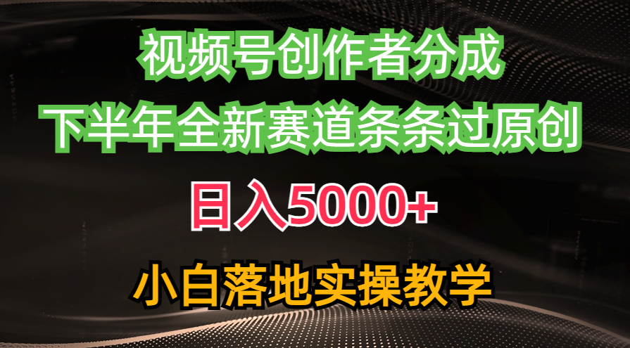 （10294期）视频号创作者分成最新玩法，日入5000+  下半年全新赛道条条过原创，小…-iTZL项目网