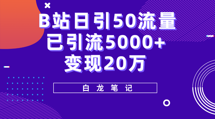 （5655期）B站日引50+流量，实战已引流5000+变现20万，超级实操课程。-iTZL项目网