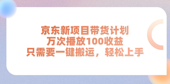 （11300期）京东新项目带货计划，万次播放100收益，只需要一键搬运，轻松上手-iTZL项目网