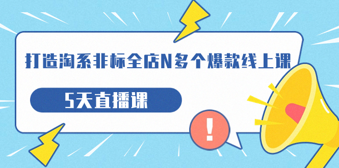 （7343期）打造-淘系-非标全店N多个爆款线上课，5天直播课（19期）-iTZL项目网