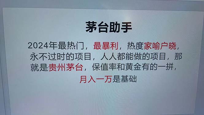 （12990期）魔法贵州茅台代理，永不淘汰的项目，抛开传统玩法，使用科技，命中率极…-iTZL项目网