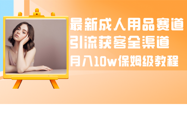 （8309期）最新成人用品赛道引流获客全渠道，月入10w保姆级教程-iTZL项目网