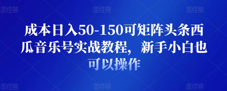 成本日入50-150可矩阵头条西瓜音乐号实战教程，新手小白也可以操作-iTZL项目网