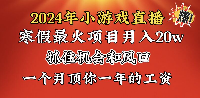 （8778期）2024年寒假爆火项目，小游戏直播月入20w+，学会了之后你将翻身-iTZL项目网