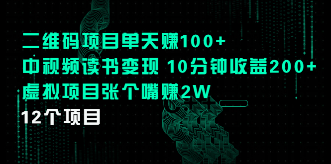 （2250期）二维码项目单天赚100+中视频读书变现 10分钟收益200+虚拟项目张个嘴赚2W-iTZL项目网