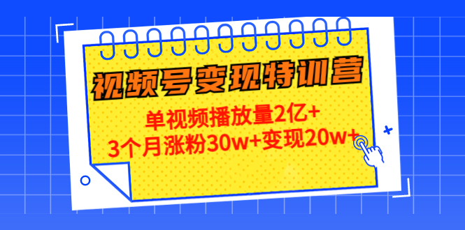 （4455期）20天视频号变现特训营：单视频播放量2亿+3个月涨粉30w+变现20w+-iTZL项目网