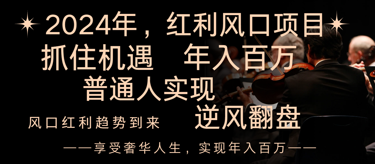 （8418期）2024红利风口项目来袭，享受第一波红利，逆风翻盘普通人也能实现，年入百万-iTZL项目网