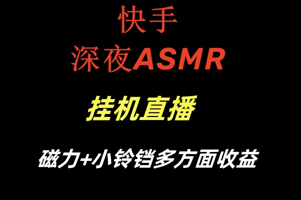 （8758期）快手深夜ASMR挂机直播磁力+小铃铛多方面收益-iTZL项目网