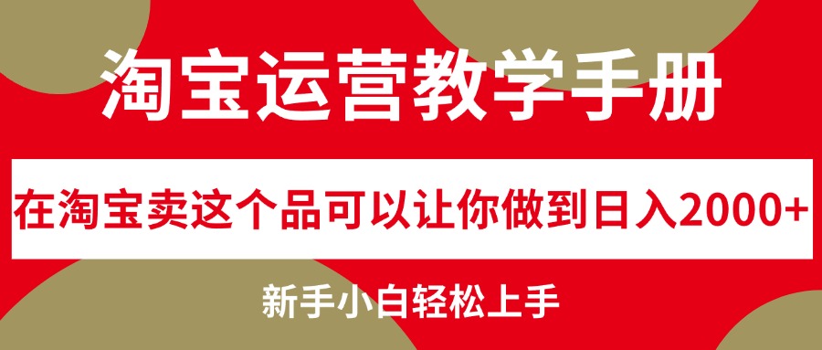 （12351期）淘宝运营教学手册，在淘宝卖这个品可以让你做到日入2000+，新手小白轻…-iTZL项目网