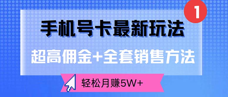 （12375期）手机号卡最新玩法，超高佣金+全套销售方法，轻松月赚5W+-iTZL项目网