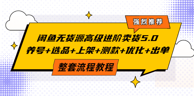 （3662期）闲鱼无货源高级进阶卖货5.0，养号+选品+上架+测款+优化+出单整套流程教程-iTZL项目网