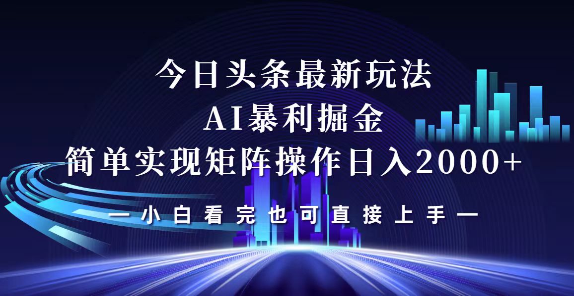 （12610期）今日头条最新掘金玩法，轻松矩阵日入2000+-iTZL项目网