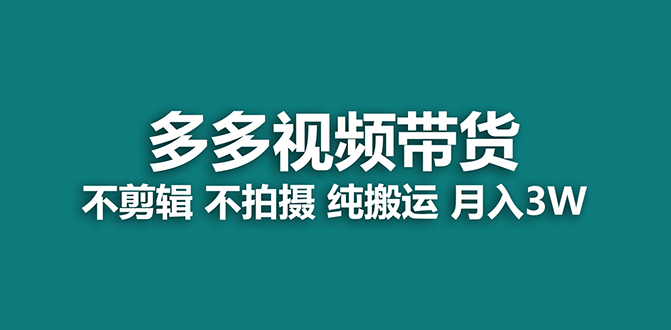 （7512期）【蓝海项目】多多视频带货，纯搬运一个月搞了5w佣金，小白也能操作【揭秘】-iTZL项目网