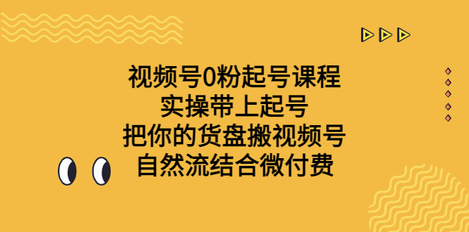 （6749期）视频号0粉起号课程 实操带上起号 把你的货盘搬视频号 自然流结合微付费-iTZL项目网