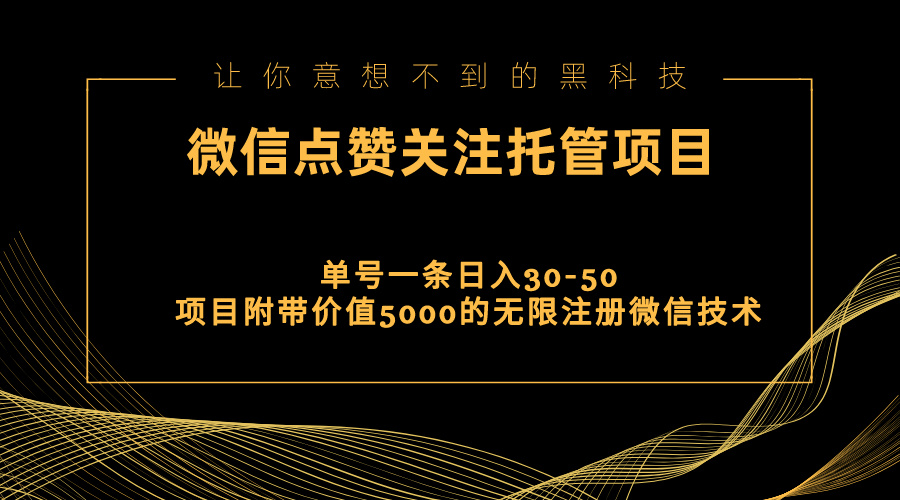 （11177期）视频号托管点赞关注，单微信30-50元，附带价值5000无限注册微信技术-iTZL项目网