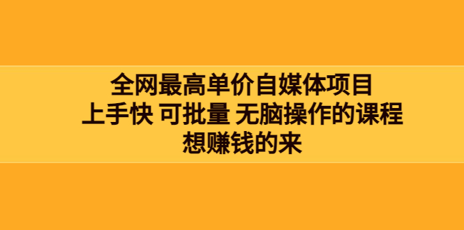 （3557期）全网最单高价自媒体项目：上手快 可批量 无脑操作的课程，想赚钱的来-iTZL项目网