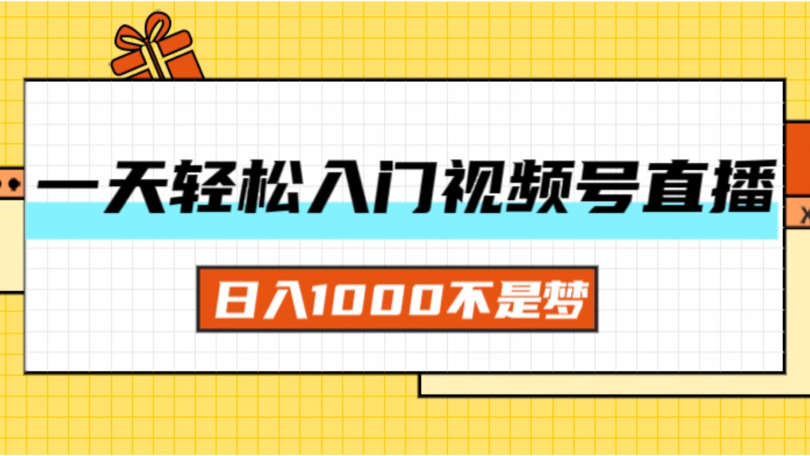 （11906期）一天入门视频号直播带货，日入1000不是梦-iTZL项目网