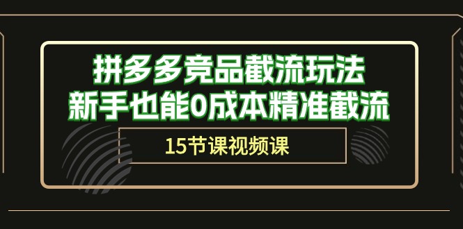 （10301期）拼多多竞品截流玩法，新手也能0成本精准截流（15节课）-iTZL项目网