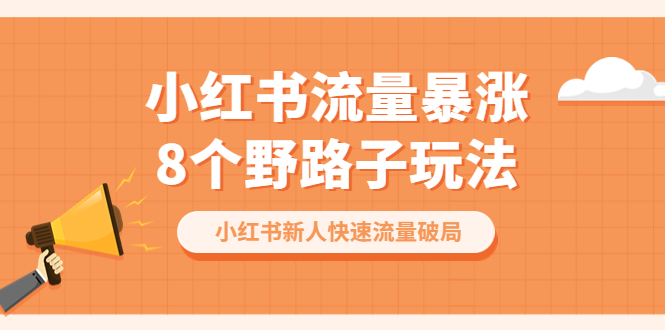 （6476期）小红书流量-暴涨8个野路子玩法：小红书新人快速流量破局（8节课）-iTZL项目网