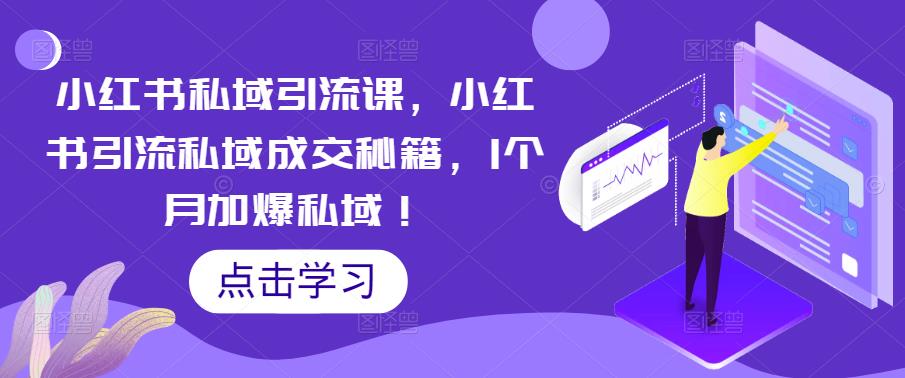 （5352期）小红书私域引流课，小红书引流私域成交秘籍，1个月加爆私域！-iTZL项目网