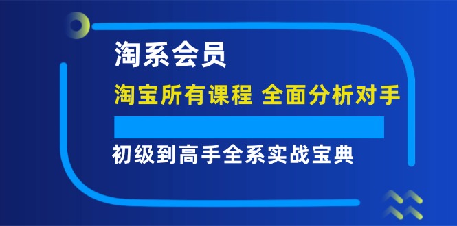 （12055期）淘系会员【淘宝所有课程，全面分析对手】，初级到高手全系实战宝典-iTZL项目网