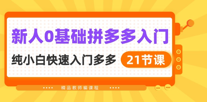 （10299期）新人0基础拼多多入门，​纯小白快速入门多多（21节课）-iTZL项目网