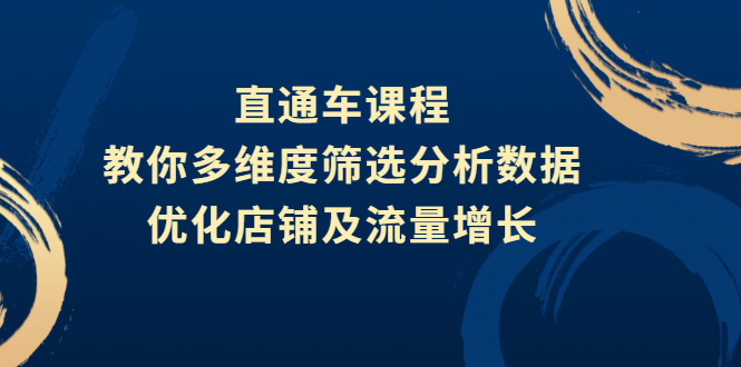 （2642期）直通车课程，教你多维度筛选分析数据，优化店铺及流量增长-iTZL项目网