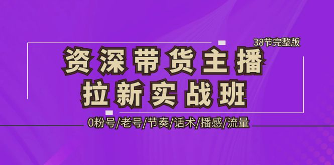 （5191期）资深·带货主播拉新实战班，0粉号/老号/节奏/话术/播感/流量-38节完整版-iTZL项目网