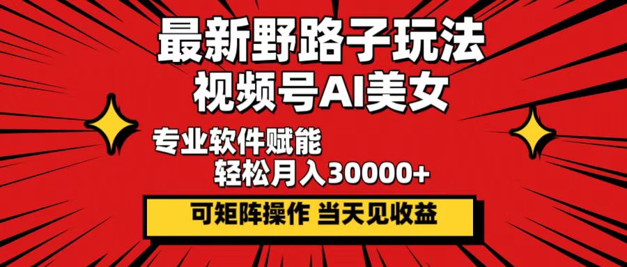 （12798期）最新野路子玩法，视频号AI美女，当天见收益，轻松月入30000＋-iTZL项目网