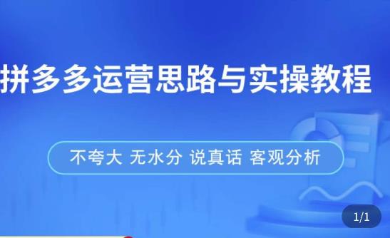 拼多多店铺运营思路与实操教程，快速学会拼多多开店和运营，少踩坑，多盈利-iTZL项目网