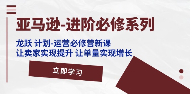 （11623期）亚马逊-进阶必修系列，龙跃 计划-运营必修营新课，让卖家实现提升 让单…-iTZL项目网