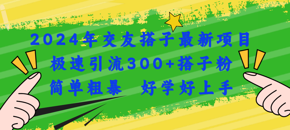 （11259期）2024年交友搭子最新项目，极速引流300+搭子粉，简单粗暴，好学好上手-iTZL项目网